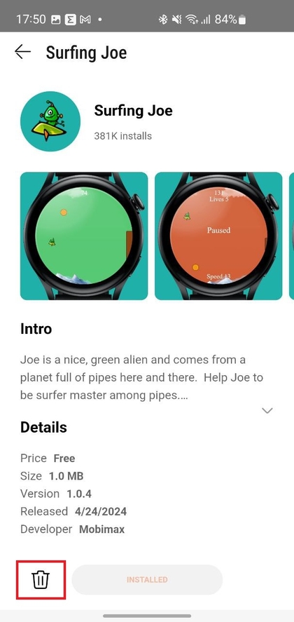 Apps verwijderen op Huawei Watch GT 6 Pro