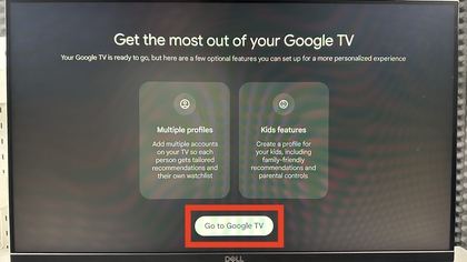 Bestätigung der Google TV-Einrichtung
