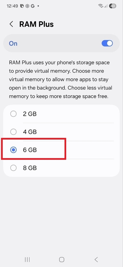 Verifica dell'estensione della RAM
