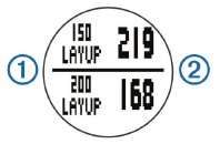 Garmin - Approach S2 - Viewing Layup and Dogleg Distances Viewing Layup and Dogleg Distances