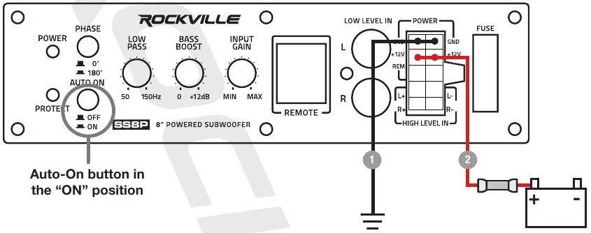 Rockville - SS8P - Conexiones de alimentación A Conexiones de alimentación A
