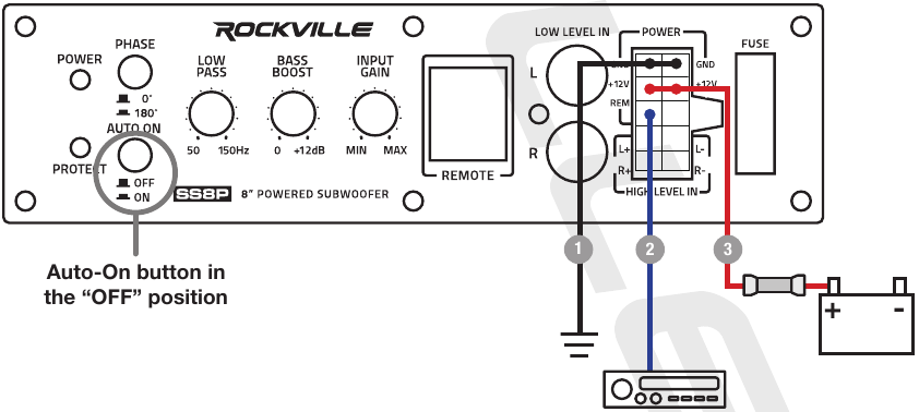 Rockville - SS8P - Conexiones de alimentación B Conexiones de alimentación B