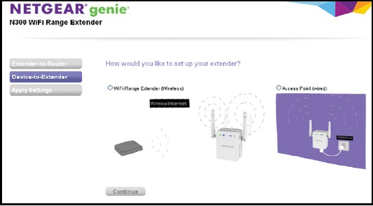NETGEAR - WN3000RPv3 - Connect with Web Browser Setup Step 1 Connect with Web Browser Setup Step 1