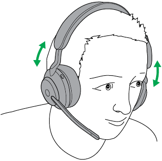 Jabra - Evolve2 65 - Ajustement du casque variante stéréo Ajustement du casque variante stéréo