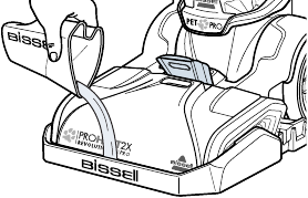 Bissell - PROHEAT 2X REVOLUTION PET 2457F - Šepetėlio volelio ir purkštukų skalavimo, 3 žingsnis Šepetėlio volelio ir purkštukų skalavimo, 3 žingsnis