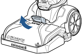 Bissell - PROHEAT 2X REVOLUTION PET 2457F - Šepetėlio volelio ir purkštukų skalavimo, 1 žingsnis Šepetėlio volelio ir purkštukų skalavimo, 1 žingsnis