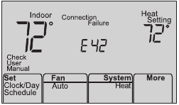 Honeywell - RTH6500WF - Xatolik kodlari 2-qadam Xatolik kodlari 2-qadam