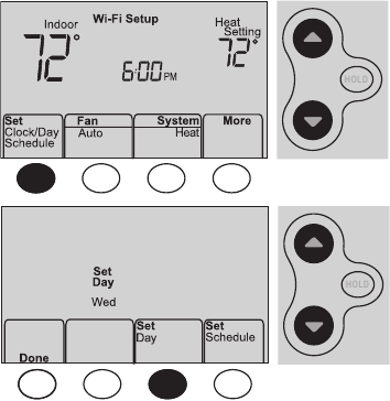 Honeywell - RTH6500WF - Vaqt va kunni sozlash Vaqt va kunni sozlash