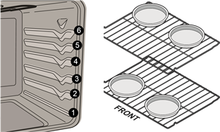 Frigidaire - 30'' Electric Range - 10-сурет: Сөре позициялары; Екі сөреде пісіруге арналған таба позициялары 10-сурет: Сөре позициялары; Екі сөреде пісіруге арналған таба позициялары