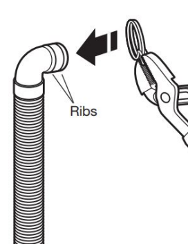 Whirlpool - Pračka s předním plněním - Připojte vypouštěcí hadici k vypouštěcímu otvoru Krok 1 Připojte vypouštěcí hadici k vypouštěcímu otvoru Krok 1