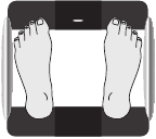 Tanita - InnerScan BC-1000 - Hielen gecentreerd op elektroden Hielen gecentreerd op elektroden