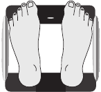 Tanita - InnerScan BC-1000 - Tenen kunnen over het meetplatform hangen Tenen kunnen over het meetplatform hangen