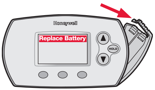 Honeywell - FocusPRO 6000 Series - Замена батареи Шаг 1 Замена батареи Шаг 1
