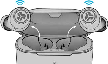 JLab - Go Air POP - ҚҰЛАҚҚАПТАРДЫ ЗАРЯДТАУ 2-қадам ҚҰЛАҚҚАПТАРДЫ ЗАРЯДТАУ 2-қадам