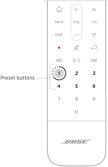 Bose - Smart Soundbar 700 - ESTABLECER UN PREAJUSTE - Paso 2 ESTABLECER UN PREAJUSTE - Paso 2