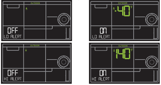 La Crosse Technology - V40-PRO - Alarmet e Temperaturës së Jashtme Alarmet e Temperaturës së Jashtme