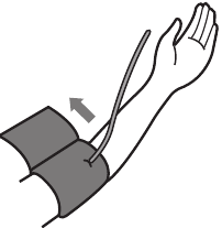 ReliOn - BP200 - ZAKŁADANIE MANKIETU NA LEWE RAMIĘ Krok 3 ZAKŁADANIE MANKIETU NA LEWE RAMIĘ Krok 3