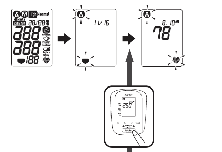 ReliOn - BP200 - WYKONYWANIE POMIARU Krok 4 WYKONYWANIE POMIARU Krok 4