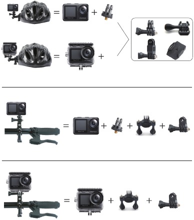 Akaso - Brave 7 LE - MOUNTING YOUR CAMERA Step 2 MONTAJE DE SU CÁMARA Paso 2