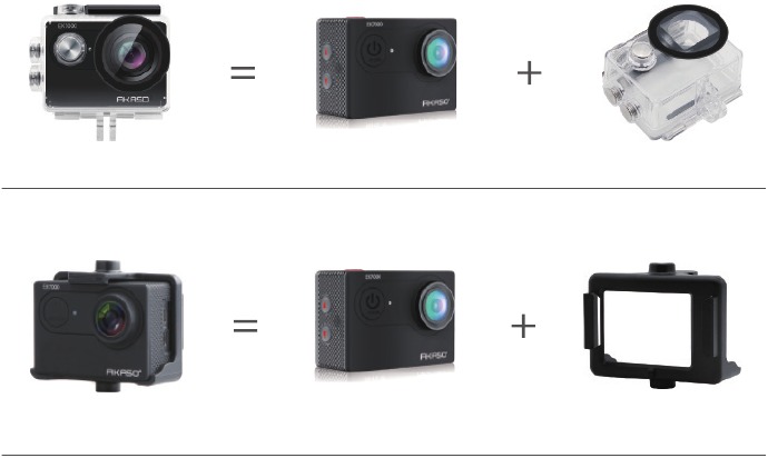 Akaso - EK7000 - MONTAJE DE SU CÁMARA Paso 1 MONTAJE DE SU CÁMARA Paso 1