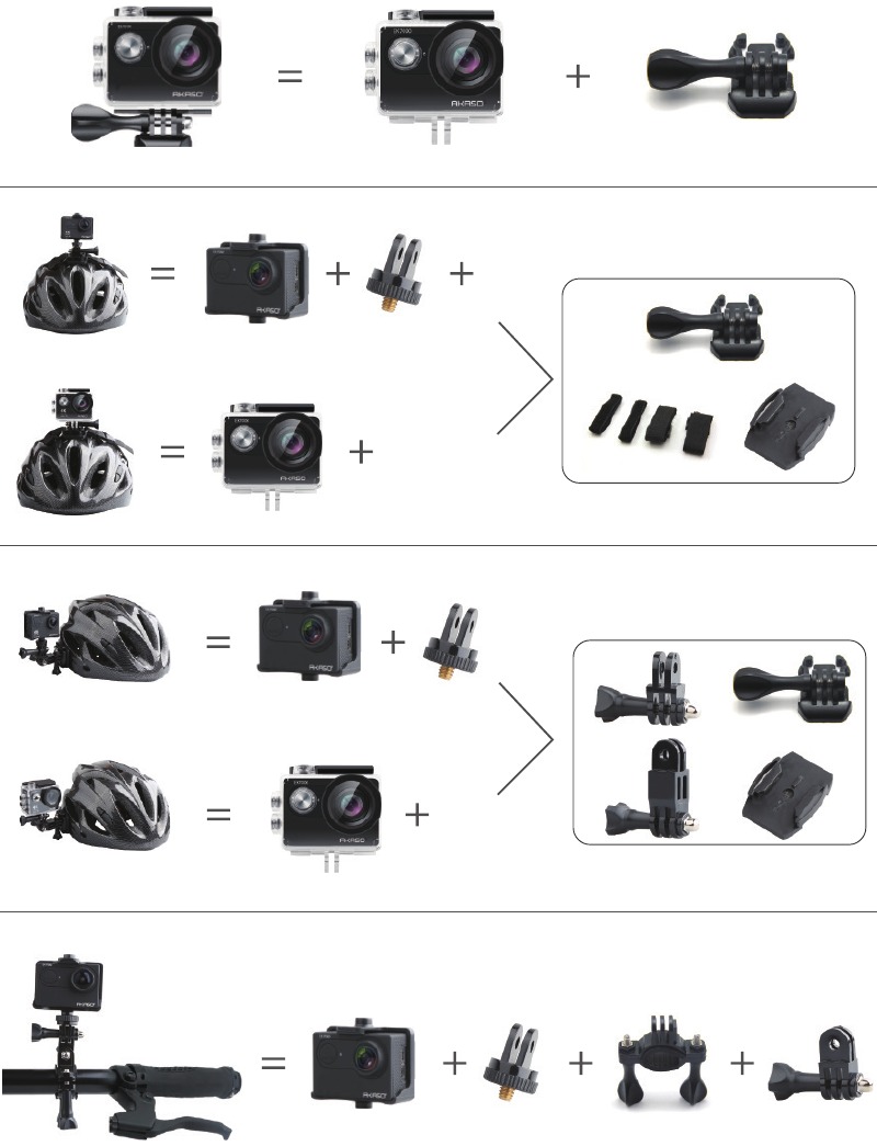 Akaso - EK7000 - MONTAJE DE SU CÁMARA Paso 2 MONTAJE DE SU CÁMARA Paso 2