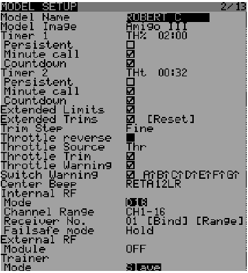 FrSky - TARANIS X9D - USTAWIENIA MODELU Krok 1 USTAWIENIA MODELU Krok 1