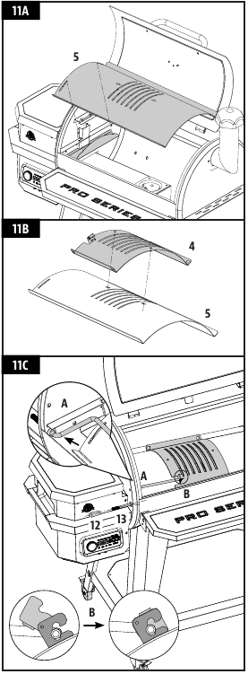 Pit Boss - 850 PRO Series - INŠTALÁCIA KOMPONENTOV PLAMEŇOVÉHO ROŠTU INŠTALÁCIA KOMPONENTOV PLAMEŇOVÉHO ROŠTU