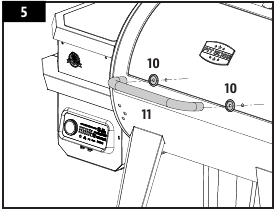 Pit Boss - 850 PRO Series - INŠTALÁCIA RÚČKY VEKA INŠTALÁCIA RÚČKY VEKA