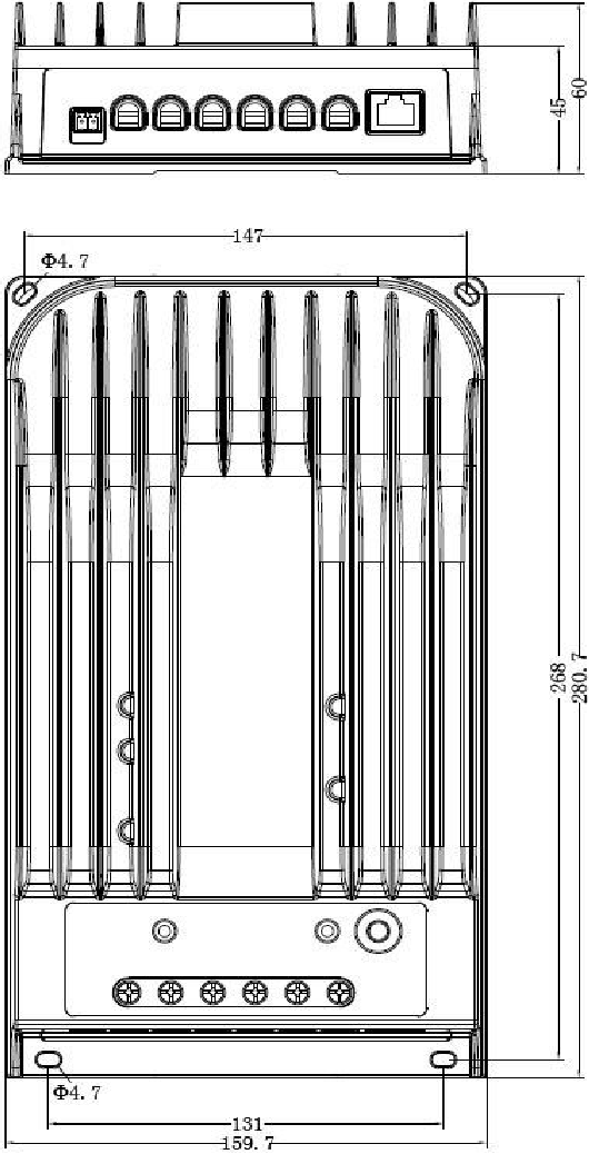 Epever - Tracer-BN Series MPPT - Tracer3215BN Dimensions in Millimetres Tracer3215BN Dimensions in Millimetres
