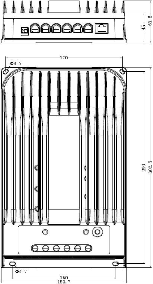 Epever - Tracer-BN Series MPPT - Tracer4215BN Dimensions in Millimetres Tracer4215BN Dimensions in Millimetres