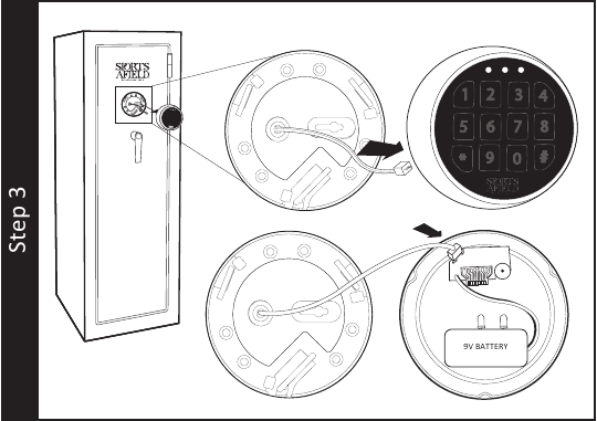 Sports Afield - 18 Gun Safe - E-LOCK INSTALLATION Step 3 E-LOCK INSTALLATION Step 3