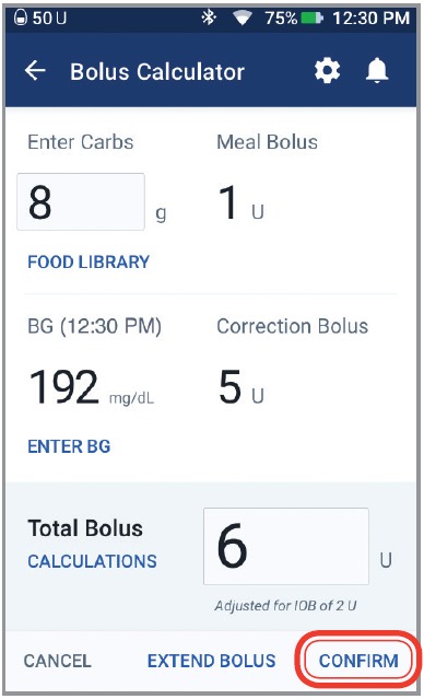 OmniPod - DASH System - Administrar un bolo Paso 3 Administrar un bolo Paso 3