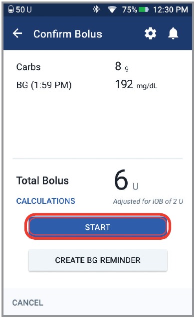 OmniPod - DASH System - Administrar un bolo Paso 4 Administrar un bolo Paso 4