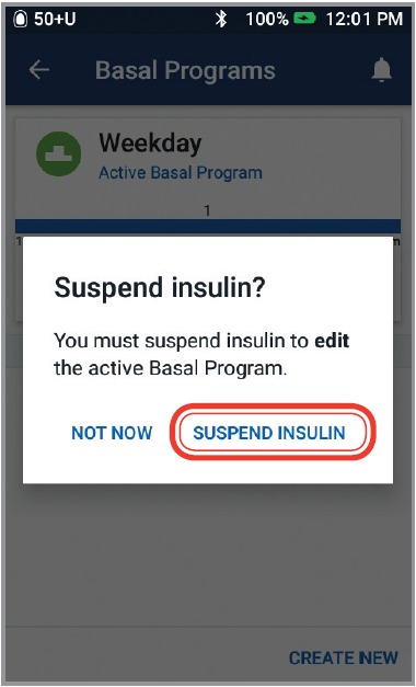 OmniPod - DASH System - Editar un programa basal activo Paso 3 Editar un programa basal activo Paso 3
