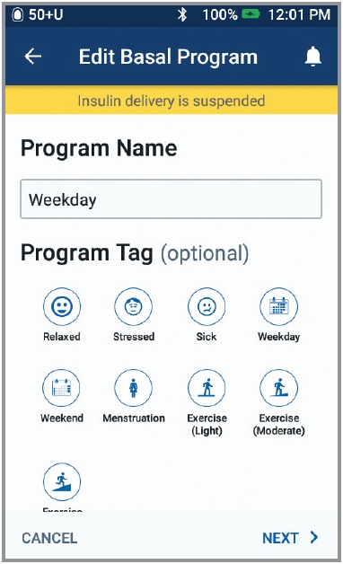 OmniPod - DASH System - Editar un programa basal activo Paso 4 Editar un programa basal activo Paso 4