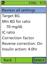 OmniPod - Sistema DASH - Cómo encontrar la configuración de su calculadora de bolo Paso 5 Cómo encontrar la configuración de su calculadora de bolo Paso 5