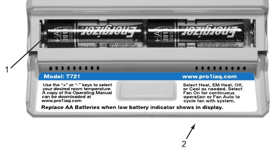 Pro1 IAQ - T721 - Informasi pintu baterai Langkah 2 Informasi pintu baterai Langkah 2