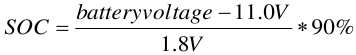 * < 12.8 VDC 90% a > 11.0 VDC