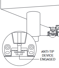 Wolf - Gas Range - Protipřevrácení zapojeno Protipřevrácení zapojeno