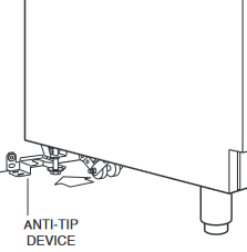 Wolf - Gas Range - Umístění protipřevrácení Umístění protipřevrácení