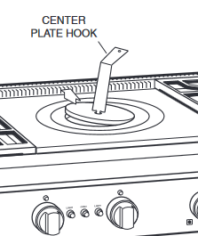 Wolf - Gas Range - Center plate removal Vyjmutí středové desky