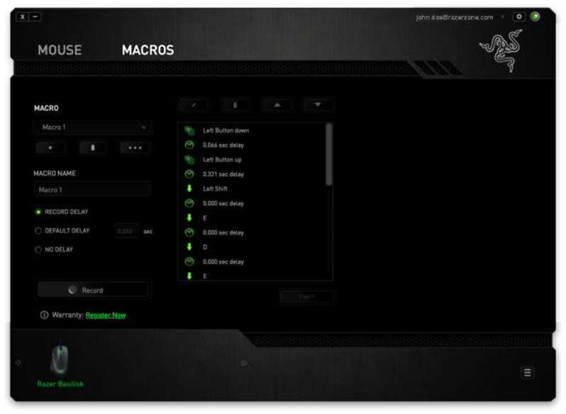 Razer - BASILISK - MACROS TAB Step 3 MAKROSLAR TABI 3-qadam