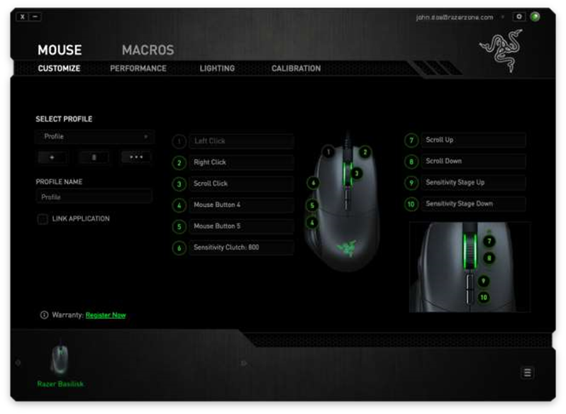 Razer - BASILISK - MOUSE TAB (SIChQONCHA YORLIG'I) MOUSE TAB (SIChQONCHA YORLIG'I)