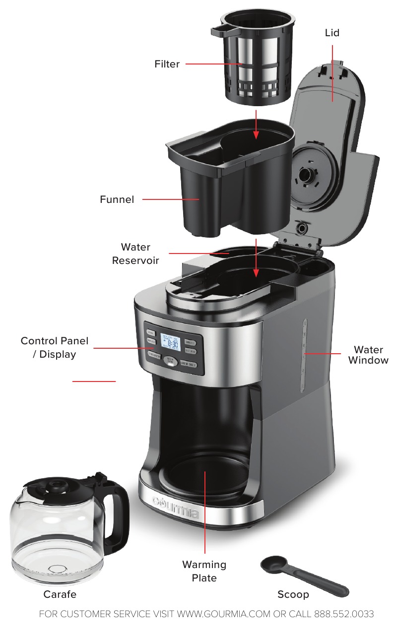 Gourmia - GCM3180 - CONNAÎTRE VOTRE CAFÉTIÈRE - Partie 1 CONNAÎTRE VOTRE CAFÉTIÈRE - Partie 1