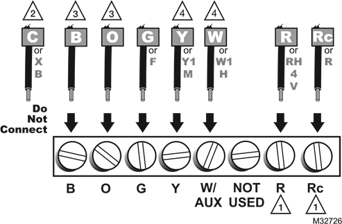 Honeywell - RTH2510 Series - Alternate Wiring (Conventional Systems) (Honeywell - RTH2510 сериясы - Балама сымдар (дәстүрлі жүйелер)) Alternate Wiring (Conventional Systems) (Балама сымдар (дәстүрлі жүйелер))