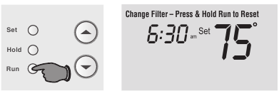 Honeywell - RTH2510 Series - Сүзгіні өзгерту Сүзгіні өзгерту