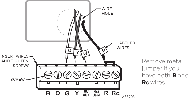 Honeywell - RTH2510 Series - Connect Wires (Honeywell - RTH2510 сериясы - Сымдарды қосу) Connect Wires (Сымдарды қосу)