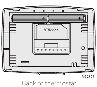 Honeywell - RTH2510 Series - Install Batteries (Honeywell - RTH2510 сериясы - Батареяларды орнату) Install Batteries (Батареяларды орнату)