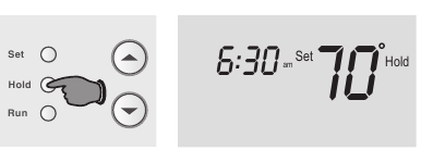 Honeywell - RTH2510 Series - Бағдарлама кестесін жоққа шығару (тұрақты) - 1-қадам Бағдарлама кестесін жоққа шығару (тұрақты) - 1-қадам