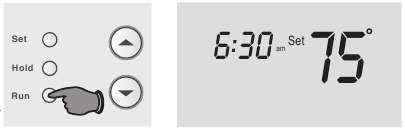 Honeywell - RTH2510 Series - Бағдарлама кестесін жоққа шығару (уақытша) - 2-қадам Бағдарлама кестесін жоққа шығару (уақытша) - 2-қадам